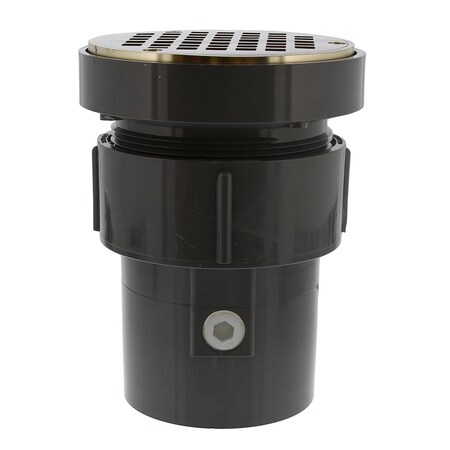 Jones Stephens 3inX4in LevelBest Complete Pipe Fit Drain System, 3-1/2in Metal Spud, 5in Nickel Bronze Strainer D50492